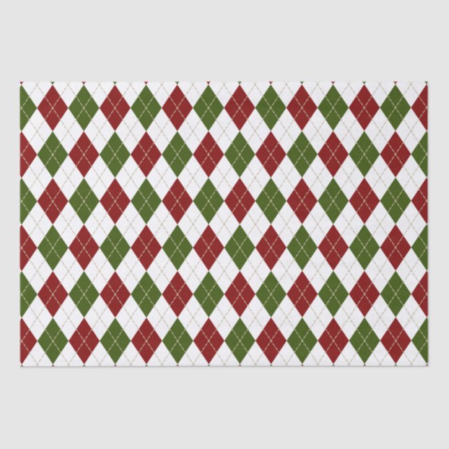 Papier Mousseline Jacquard blanc rouge rouge festif plaid (Recto)
