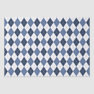 Papier Mousseline Jacquard bleu blanc plaid