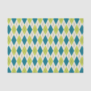 Papier Mousseline Jacquard bleu et vert