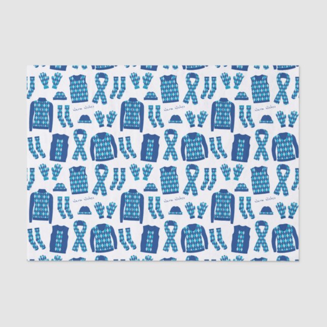 Papier Mousseline Jacquard Bleu Motif Articles Tissu Papier (Recto)
