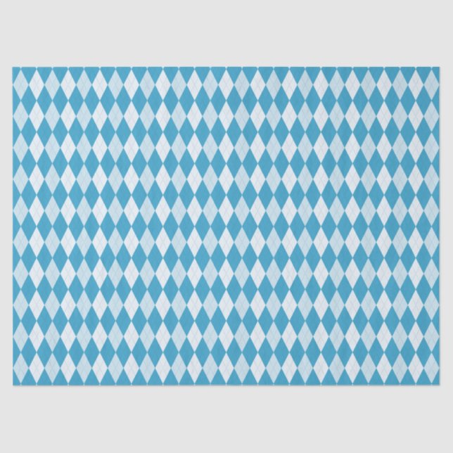 Papier Mousseline Jacquard bleu Peacock Petite forme diamant (Recto)