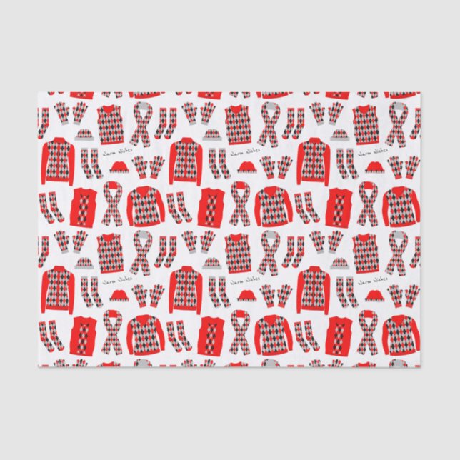 Papier Mousseline Jacquard rouge Motifs articles papier papier (Recto)