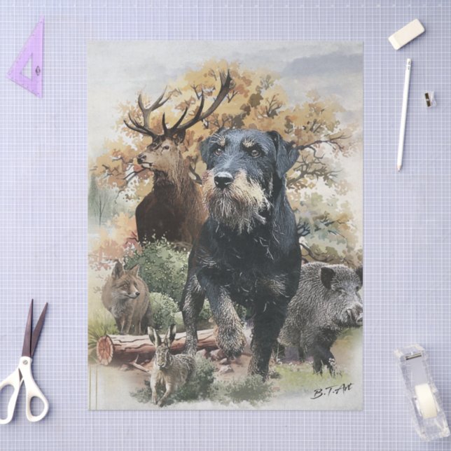Papier Mousseline Jagdterrier (Artisanat)