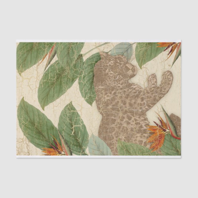 Papier Mousseline Jaguar vintage Floral (Recto)