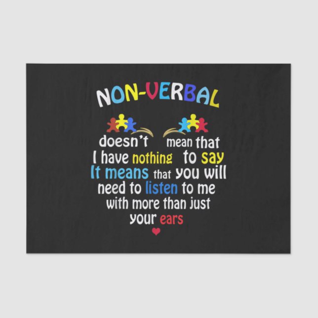 Papier Mousseline J'Ai Une Pièce De Puzzle De Sensibilisation sur l' (Recto)