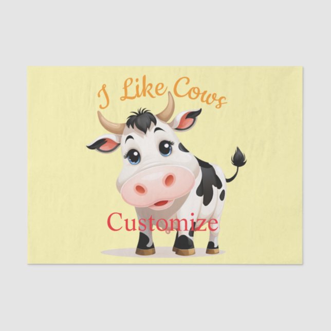 Papier Mousseline J'Aime Cows Art Thunder_Cove (Recto)