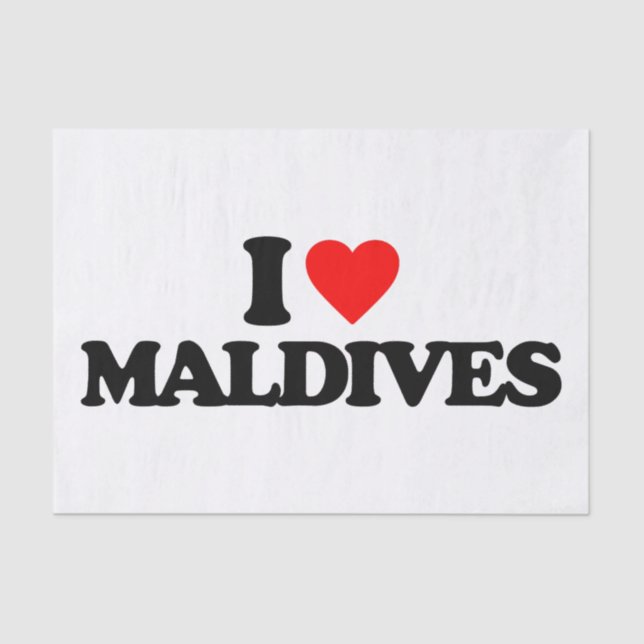 PAPIER MOUSSELINE J'AIME LES MALDIVES (Recto)