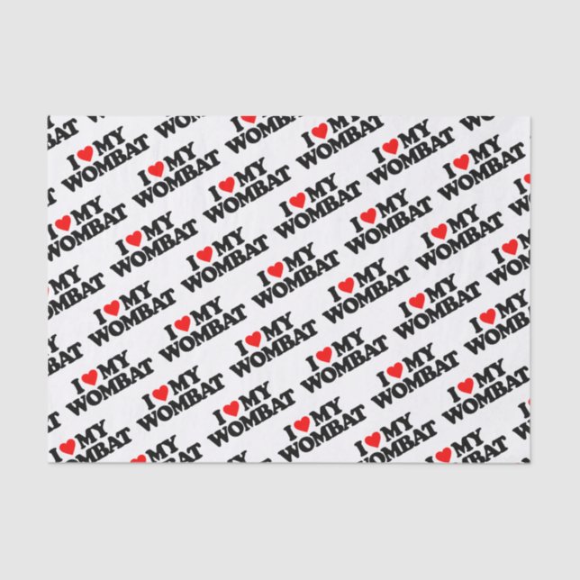 PAPIER MOUSSELINE J'AIME MON WOMBAT (Recto)