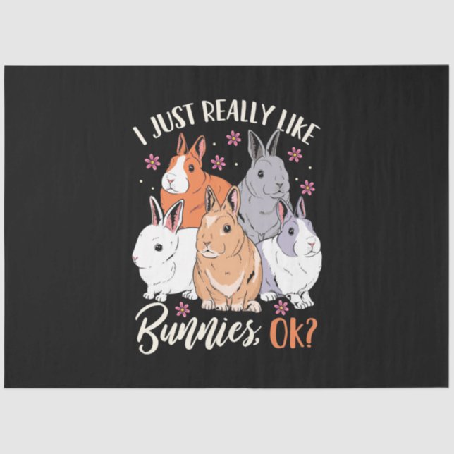 Papier Mousseline J'Aime Vraiment Les Lapins (Recto)