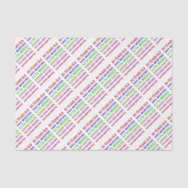 Papier Mousseline Jalons du 80e anniversaire (Recto)