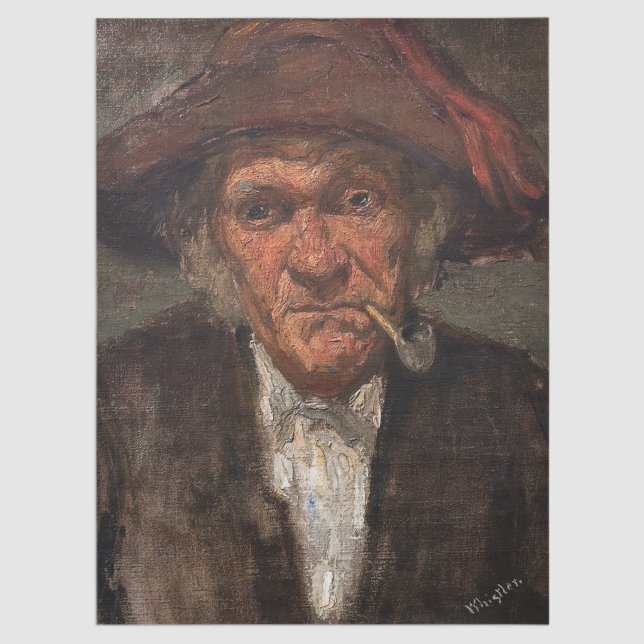 Papier Mousseline James Whistler - Un homme fume un tuyau (Créateur téléchargé)