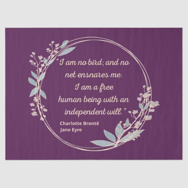 Papier Mousseline Jane Eyre Citation II - Style mignon (Recto)
