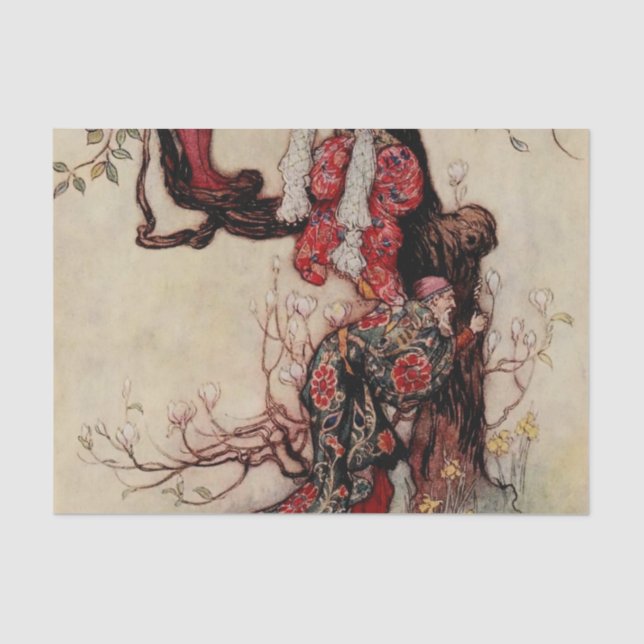 Papier Mousseline "January Helping May" de Warwick Goble (Recto)