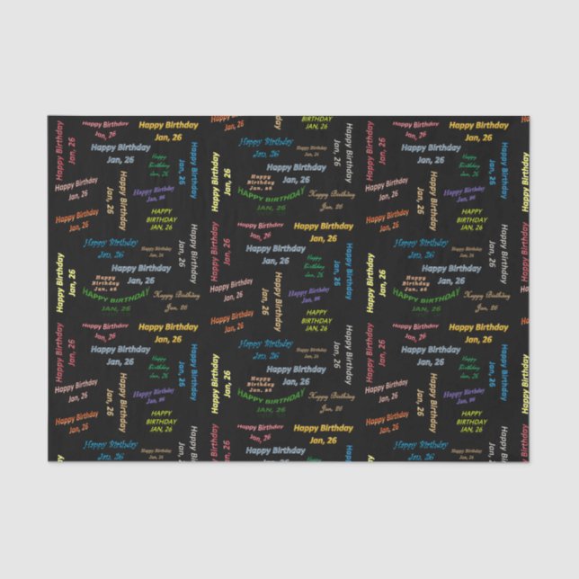 Papier Mousseline Janvier, 26 Anniversaire Tissue Paper (Recto)