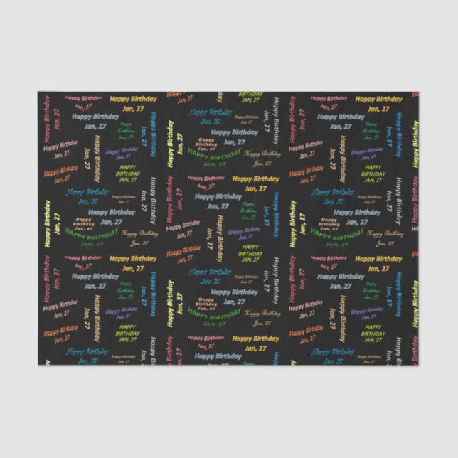 Papier Mousseline Janvier, 27 Anniversaire Tissue Paper (Recto)