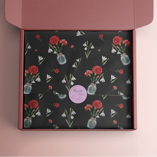 Papier Mousseline Janvier Mois de naissance Fleur Carnation neige ch (Créateur téléchargé)