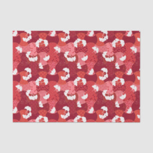 Papier Mousseline Japonais Kimono Motif Red Ginkgo Patchwork