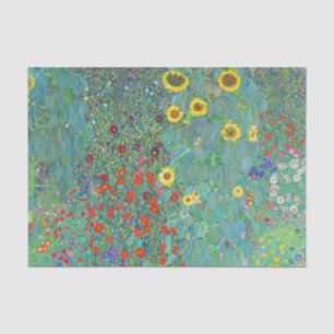 Papier Mousseline Jardin agricole avec tournesol par Gustav Klimt