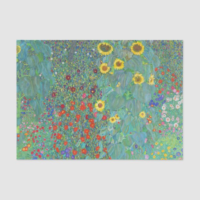 Papier Mousseline Jardin agricole avec tournesol par Gustav Klimt   (Recto)