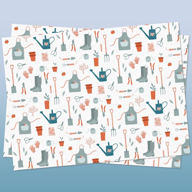 Papier Mousseline Jardin amusant (Fun gardening themed tissue paper)
