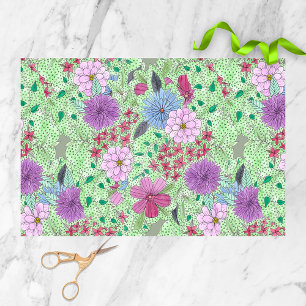 Papier Mousseline Jardin d'aquarelle colorée Enchantant