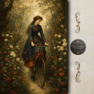 Papier Mousseline Jardin de bicyclette victorien découpage