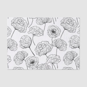 Papier Mousseline Jardin de coquelicots