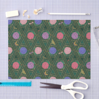 Papier Mousseline Jardin de Hortensias Moderne Bronzé Grand