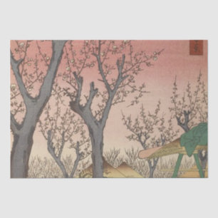 Papier Mousseline Jardin de prune fleuri d'arbre japonais