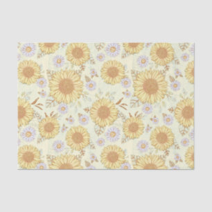 Papier Mousseline Jardin de tournesol rustique Pays Papier Tissu
