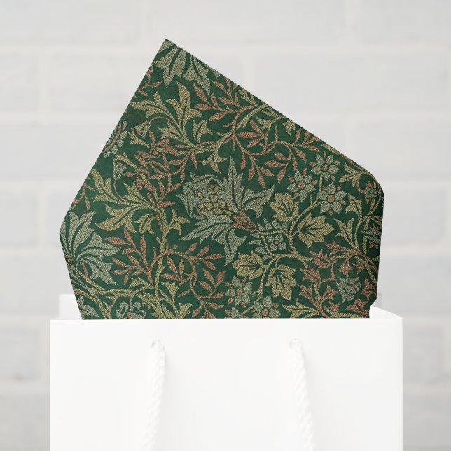 Papier Mousseline Jardin de William Morris - Verts (Sac cadeau)