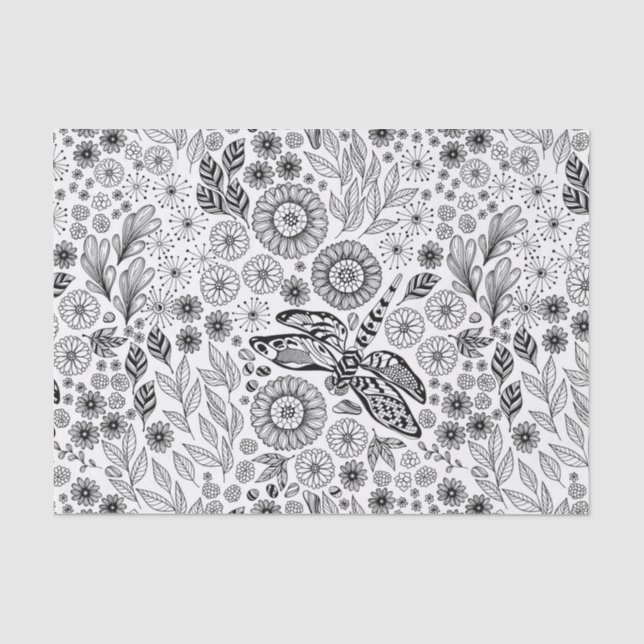 Papier Mousseline Jardin des libellules (Recto)