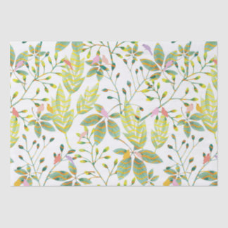 Papier Mousseline Jardin des oiseaux verts