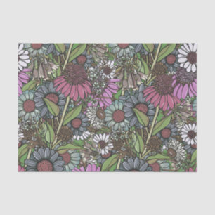 Papier Mousseline Jardin d'hiver Fleur sauvage rétros