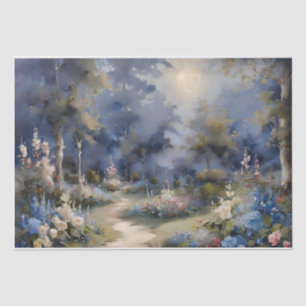 Papier Mousseline Jardin Enchanté au Clair de Lune Decoupage