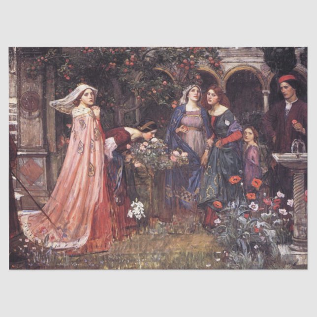 Papier Mousseline Jardin enchanté par John William Waterhouse (Recto)