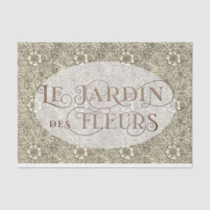 Papier Mousseline Jardin Fleur Française Oval William Morris Motif