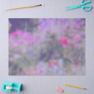 Papier Mousseline Jardin fleuri en rose violet pourpre a l'air rêveu