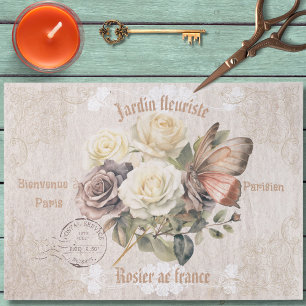 Papier Mousseline Jardin fleuriste Parisien Flower garden Art rustiq