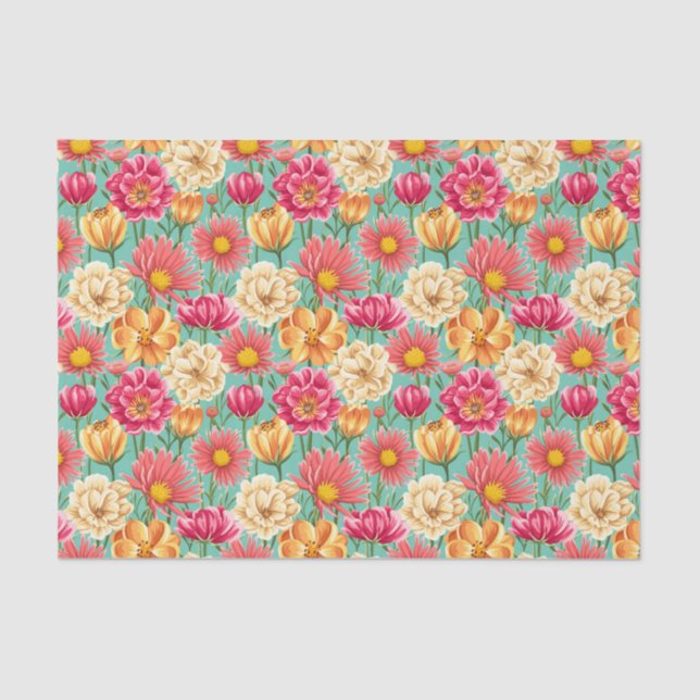 Papier Mousseline Jardin Floral (Recto)
