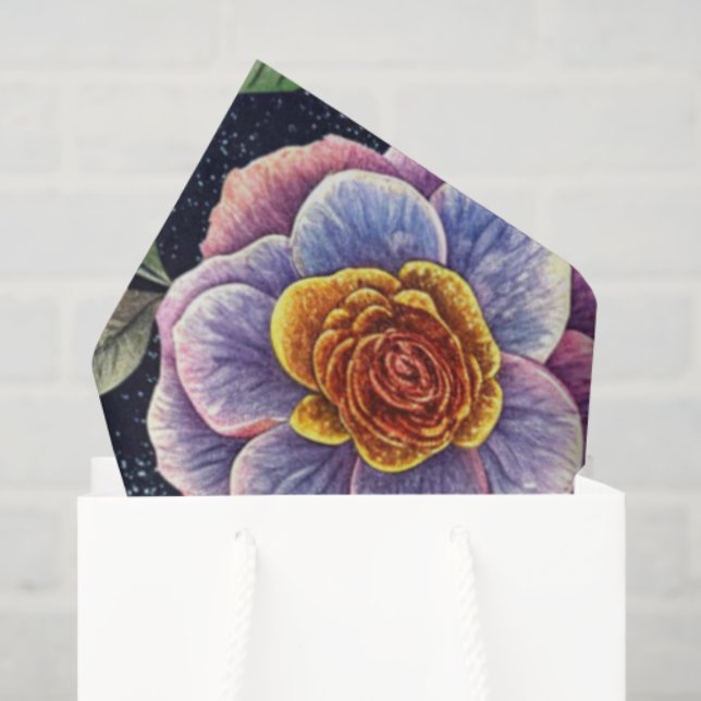 Papier Mousseline Jardin Floral  (Sac cadeau)