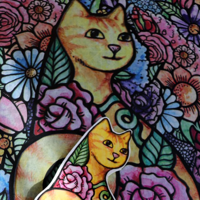 Papier Mousseline Jardin Orange Tabby Chat (Créateur téléchargé)