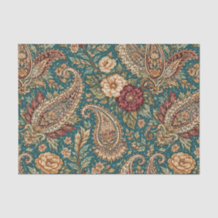 Papier Mousseline Jardin Paisley Héritage Sarcelle Vintage