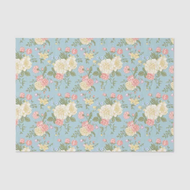 Papier Mousseline Jardin Peony motif floral (Recto)
