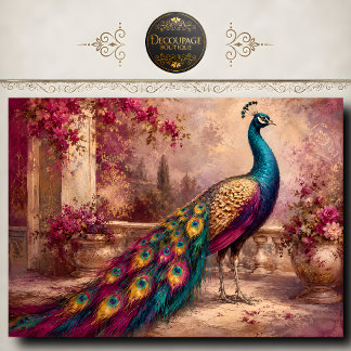 Papier Mousseline Jardin Romantique Découpe de Paon