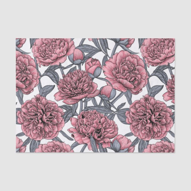 Papier Mousseline Jardin rose (Recto)