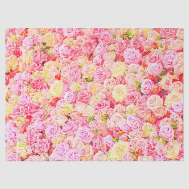 Papier Mousseline Jardin rose (Recto)