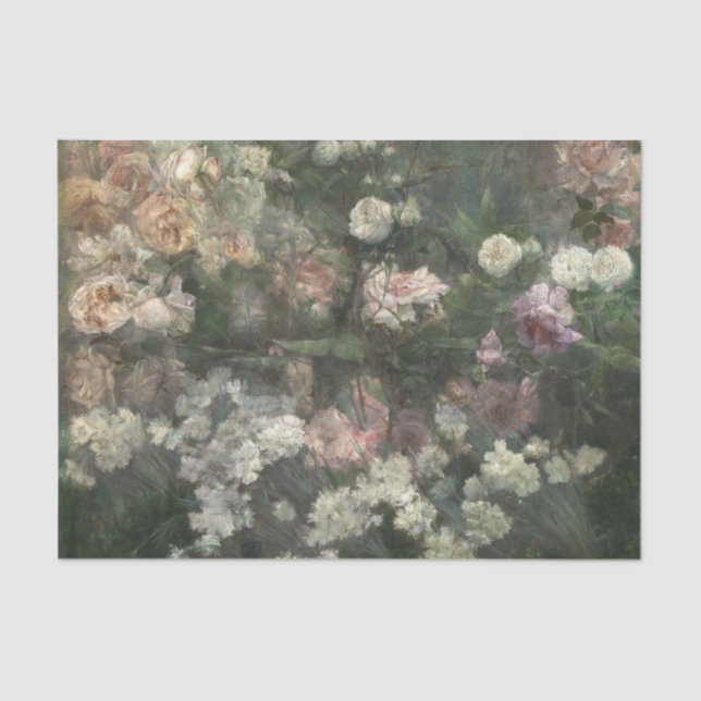 Papier Mousseline Jardin rose en mai (Recto)