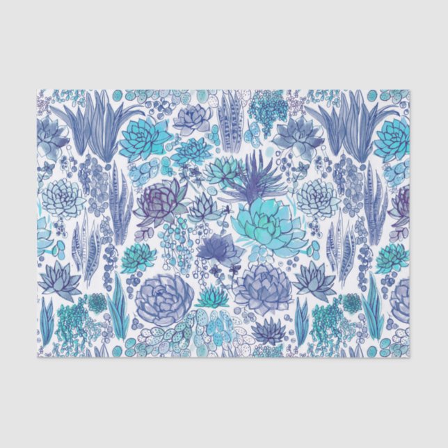 Papier Mousseline Jardin succulent (Recto)