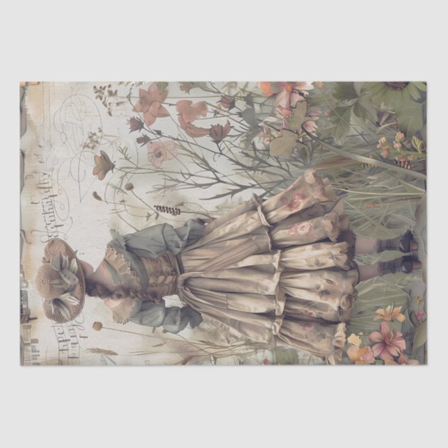 Papier Mousseline Jardin victorien fille (Recto)